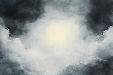 Obraz premium Soft glowing light shining through dark and wispy cloudy formations creating an ethereal and mysterious atmosphere