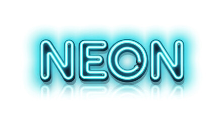 Bright Blue Neon Sign with Glowing Effect.