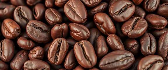 Obraz premium Close-up of raw cocoa beans, showing texture and rich brown hues, south america, farm