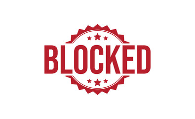 Obraz premium Red blocked stamp design, circle shape with stars, isolated on white background