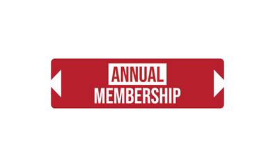 Red Rectangular Sign with 'Annual Membership' Inscription on White Background