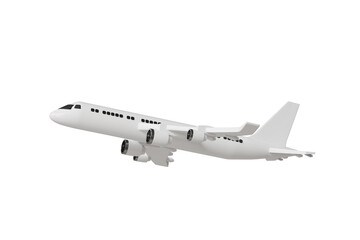 3d passenger airplane icon. air travel concept. Minimal cartoon plane jet airliner for travel app banner and airline website hero. isolated on white background. 3d render.