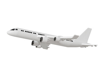 3d passenger airplane icon. air travel concept. Minimal cartoon plane jet airliner for travel app banner and airline website hero. isolated on white background. 3d render.