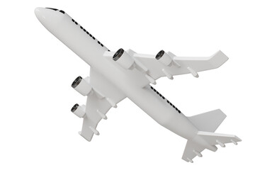 3d passenger airplane icon. air travel concept. Minimal cartoon plane jet airliner for travel app banner and airline website hero. isolated on white background. 3d render.