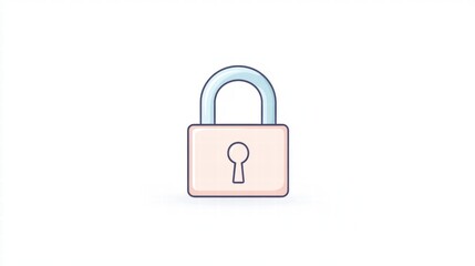 Fototapeta premium Cyber Lock and Shield Icon A padlock with a digital keyhole and a network connection, representing secure access, data encryption, and online privacy.
