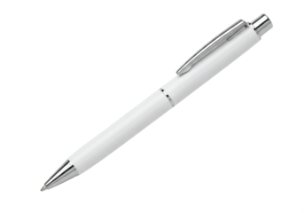 Stylo blanc isolé sur fond clair, fond détouré transparent