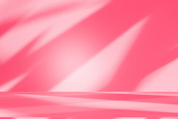 Wall interior background, studio and backdrops show products.with shadow from window color pink background for text insertion and presentation interior decoration	