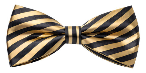Obraz premium Black and Gold Striped Bow Tie stripes satin