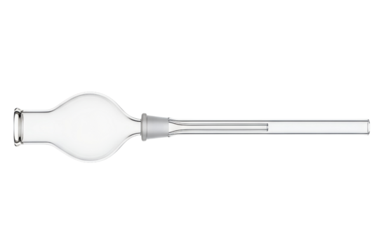 Transparent glass laboratory equipment tube for chemistry isolated on a transparent background