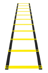Yellow and black agility ladder for sports fitness speed drills isolated on a transparent background