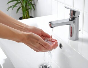 手のひらを丁寧に洗い、清潔感を保つ瞬間、生活習慣