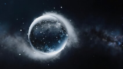 Cosmic Sphere - A Celestial Dance of Nebula and Stars in the Void.
