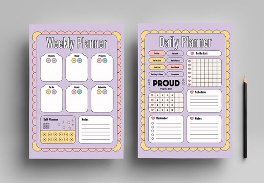 Weekly And Daily Planner Template Productivity Layout