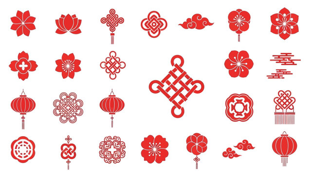 Traditional Chinese and Asian Symbol Icon Set