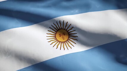 Argentina Flag Waving in the Wind - National Symbol of Pride.