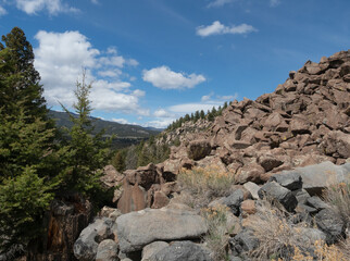 Mountain of Igneous Gabbro Rock Called the Ringing Rocks near Butte, Montana