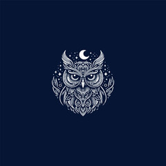 Owl logo vector icon illustration style