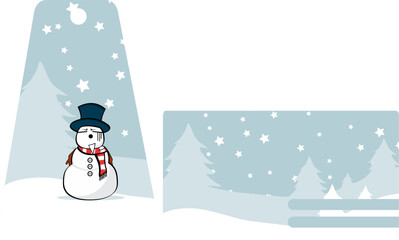 snowman cartoon character gift card pack in vector art 