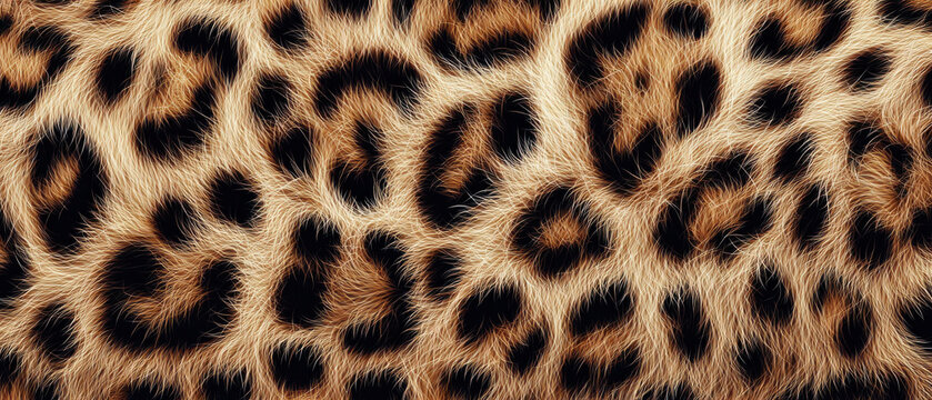 Pattern of Leopard Fur with Detailed Hair Texture