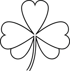 Lucky Clover line art symbol shamrock leaf