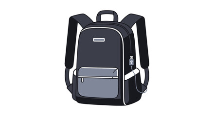 Stylish dark gray school backpack with a zippered front pocket and adjustable shoulder straps.
