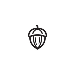 Acorn line art simple nature outline design