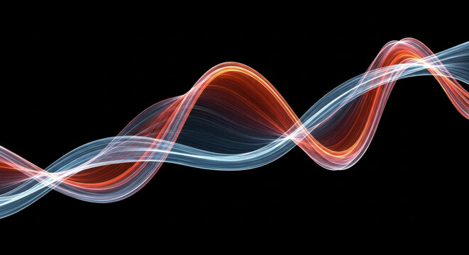 Abstract Glowing Orange and Blue Wave