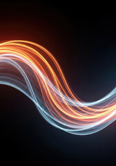 Abstract Glowing Orange and Blue Wave