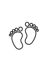 Tiny Footprints of Innocence Delicate Baby Feet Icon on White Background