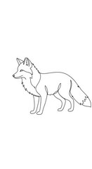 Naklejka premium Minimalist single line drawing depicts a canine standing in profile view