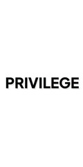 Privilege text background black. White banners. Text effect privilege