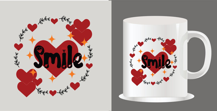 Heart and smile design for valentine s day or love themed gifts - Powered by Adobe