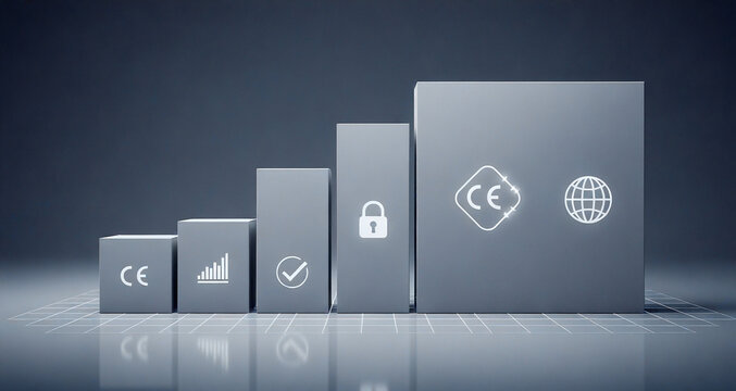 International Compliance and Certification Icons: Global Standards, Regulatory Approval, and Security Symbols