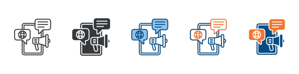 Online Marketing Icon Set Multiple Style Collection 