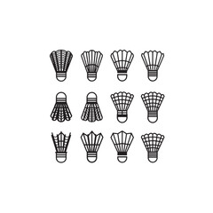 Badminton Shuttlecock line art illustration with details