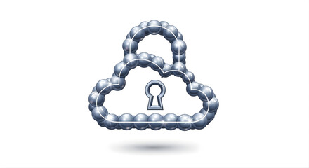 Cloud Data Security Lock Protecting Information