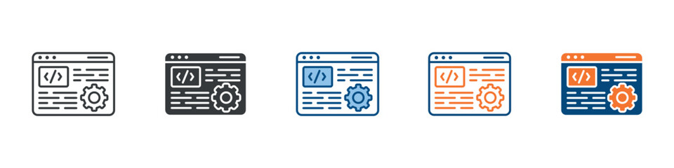 Coding Icon Set Multiple Style Collection 