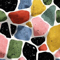 seamless pattern with colorful stones