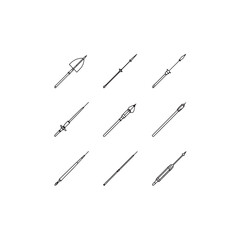 Blowgun line art traditional dart tool illustration