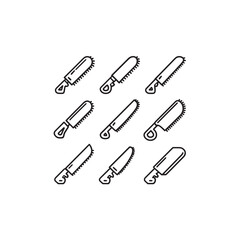 Bone Saw line art sharp instrument for surgery