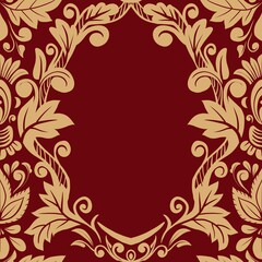 Damask Nature Pattern Background Illustration For Cover, Banner, Notes. Aesthetic Background. Damask Pattern Background. Seamless background.