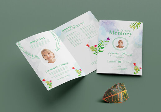 Funeral Program Memorial Service Obituary Layout