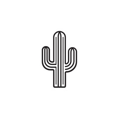 Cactus line art modern botanical drawing simple style