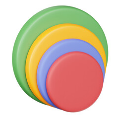 Obraz premium Gradient Layered Colorful Circle Shapes 3D Rendered Illustration for Presentation Element