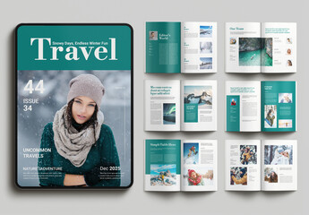 Winter Travel Magazine Template