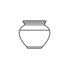 Clay Pot line art traditional earthenware craft illustration