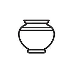 Clay Pot line art traditional earthenware craft illustration
