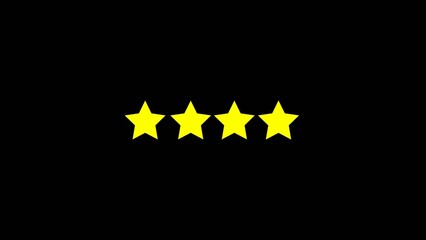 Four yellow stars on black background shape