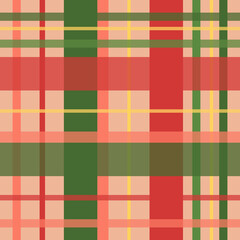 A colorful vintage christmas plaid tartan seamless checkerboard pattern. Design for textiles and fashion graphics with holiday fabric background.