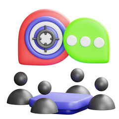 3D Rendered Abstract Audience Target Communication Icon Graphic Illustration